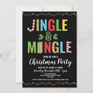 Jingle and Mingle Christmas Party Holidays Invite