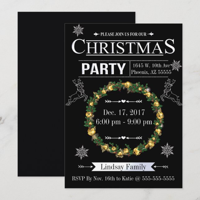 Jingle and Mingle Christmas Party Invitation (Front/Back)