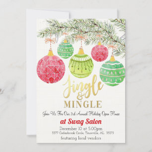 Jingle and Mingle Christmas Party Invitation