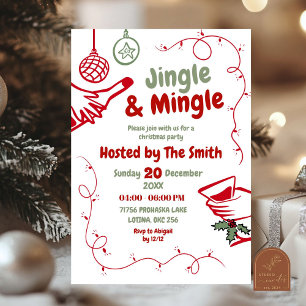 Jingle and Mingle Christmas Party Invitation