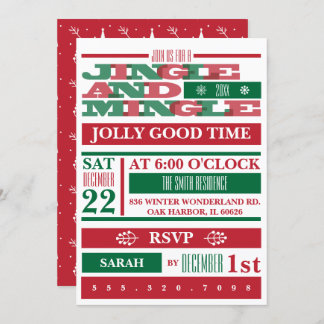 Jingle And Mingle Christmas Party Invitation