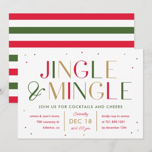 Jingle and Mingle Christmas Party Invitation