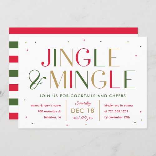 Jingle and Mingle Christmas Party Invitation