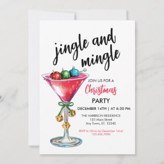 Jingle and Mingle Christmas Party Invitation