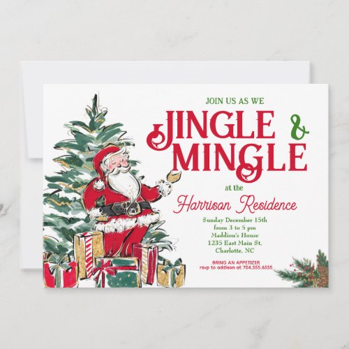 Jingle and Mingle Christmas Party Invite