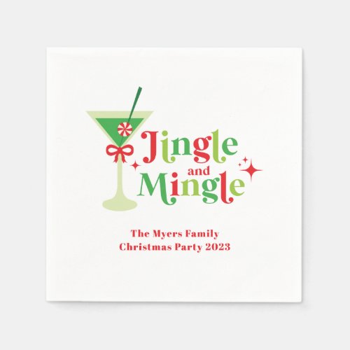 Jingle and Mingle Christmas Party Napkins