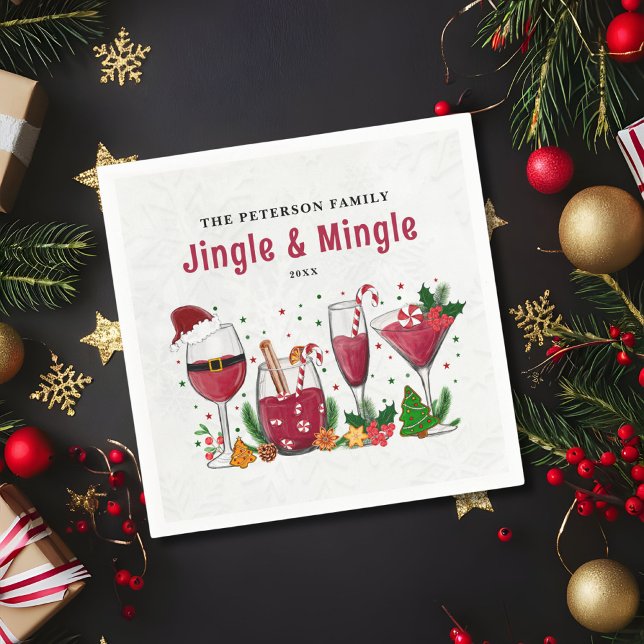 Jingle and Mingle Christmas Party Napkins (Creator Uploaded)