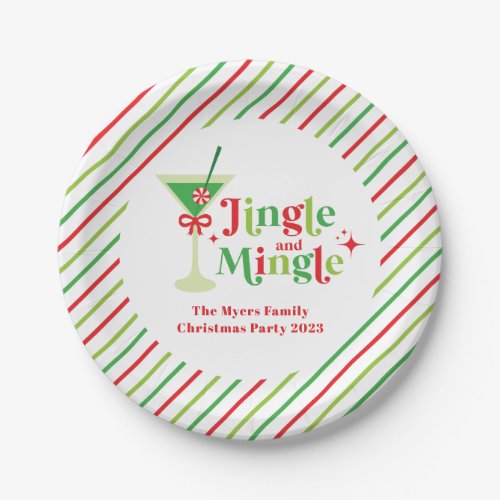 Jingle and Mingle Christmas Party Paper Plates