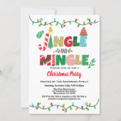 Jingle and Mingle Christmas Party string light Invitation (Front)