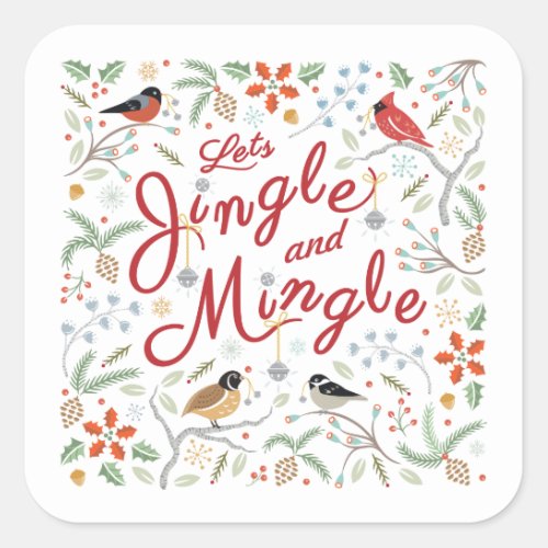 Jingle and Mingle Christmas Sticker