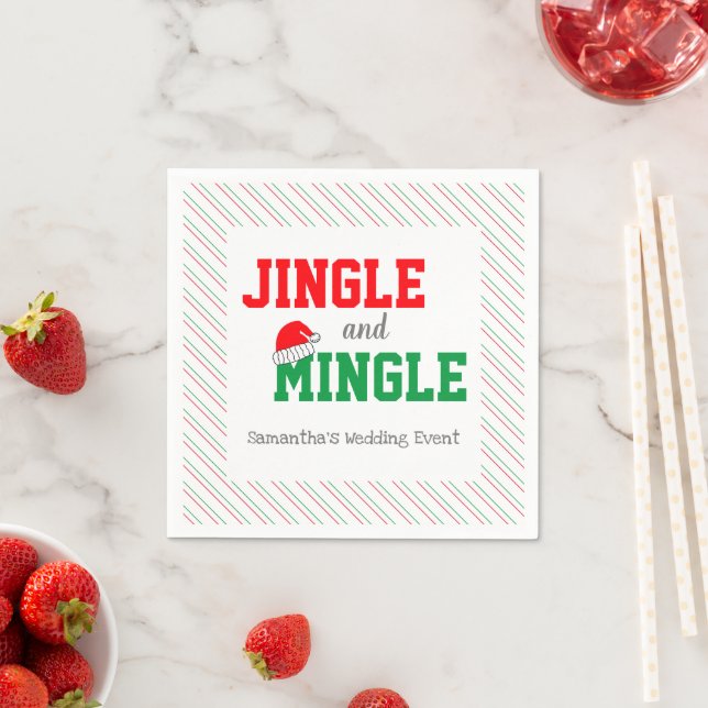 Jingle and Mingle Christmas Wedding Event Napkins (Insitu)