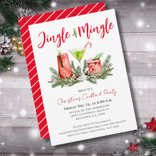 Jingle and Mingle Festive Christmas Cocktails Invitation