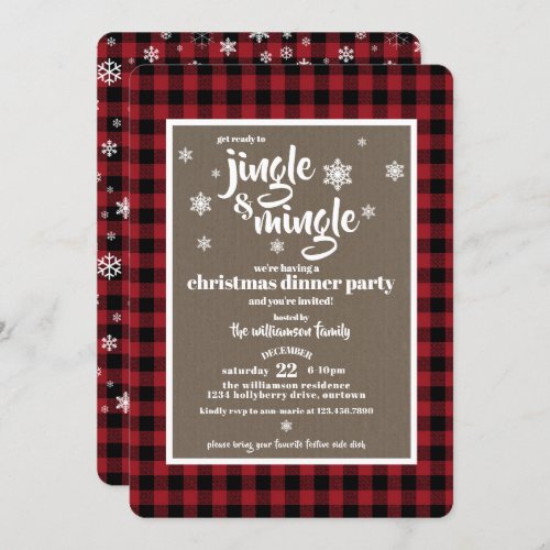 Jingle and Mingle Festive Christmas Party Invitation