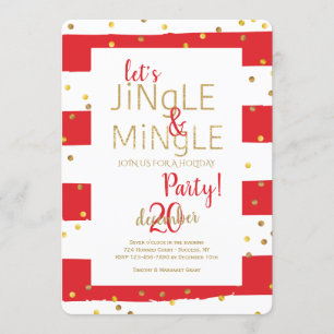 Jingle and Mingle Gold Confetti Invitation