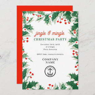 Jingle and Mingle Holiday Business Christmas Party Invitation