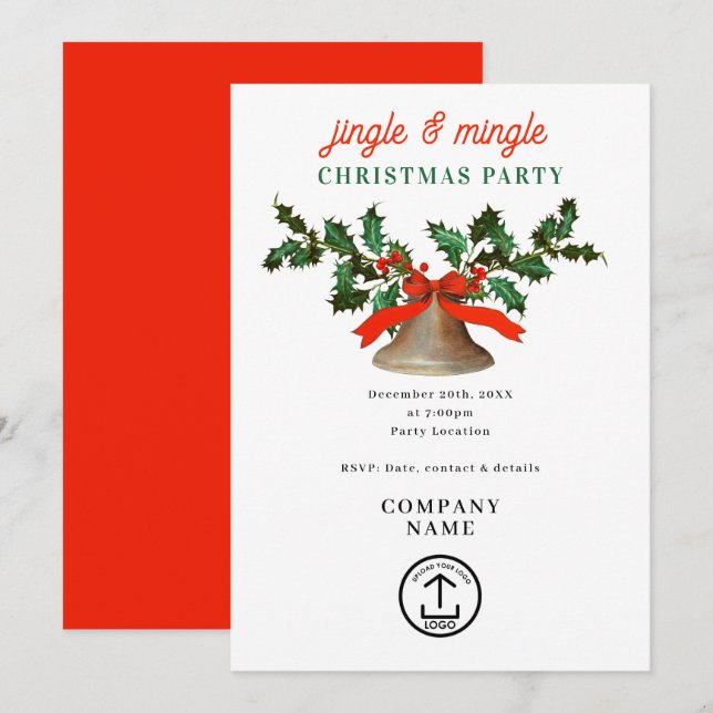Jingle and Mingle Holiday Business Christmas Party Invitation (Front/Back)