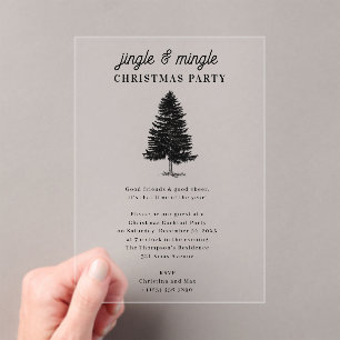 Jingle and Mingle Holiday Christmas Party Acrylic Invitations