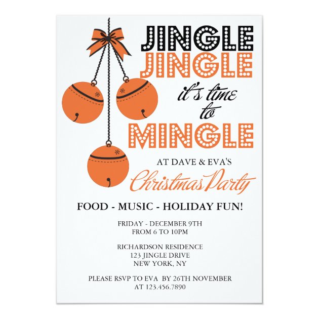 Jingle And Mingle Holiday/Christmas Party Invitation