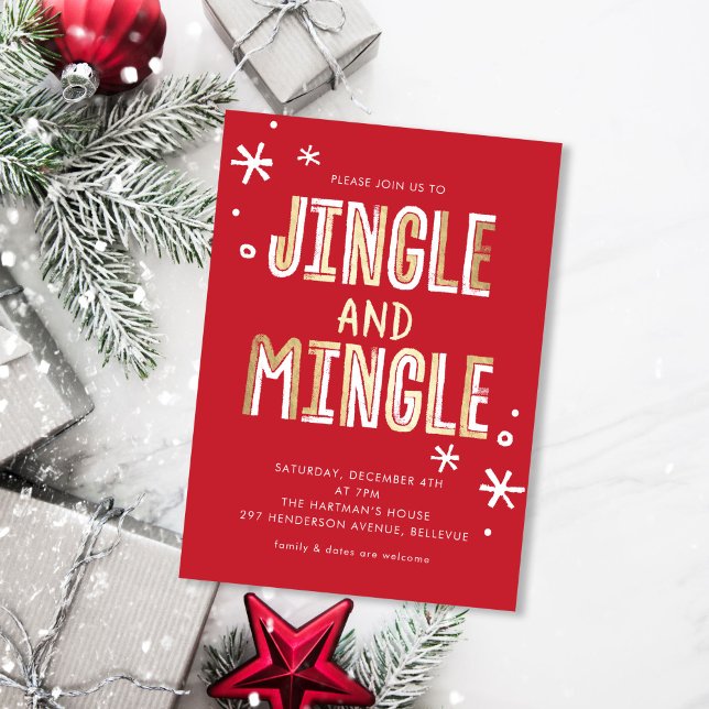 Jingle and Mingle Holiday Christmas Party Invitation (Creator Uploaded)