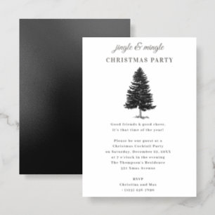 Jingle and Mingle Holiday Christmas Party Letterpress Photo Cards