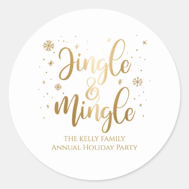 Jingle and Mingle Holiday Classic Round Sticker (Front)