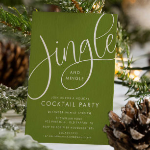 Jingle and Mingle Holiday Cocktail Party Invitation