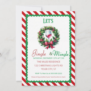 Jingle and Mingle Holiday Cocktail Party Invitation