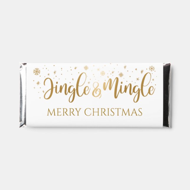 Jingle and Mingle Holiday Hershey Bar Favors (Front)