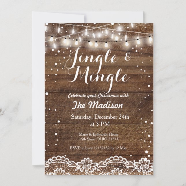 Jingle and Mingle Holiday Invitation (Front)