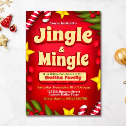Jingle and Mingle Holiday  Invitation