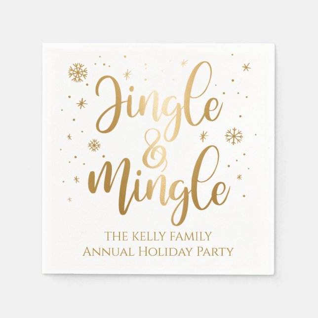 Jingle and Mingle Holiday  Napkins (Front)