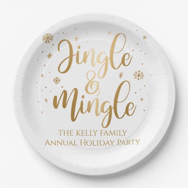 Jingle and Mingle Holiday  Napkins Paper Plates (Front)
