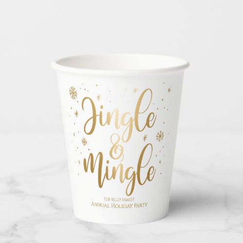 Jingle and Mingle Holiday Paper Cups