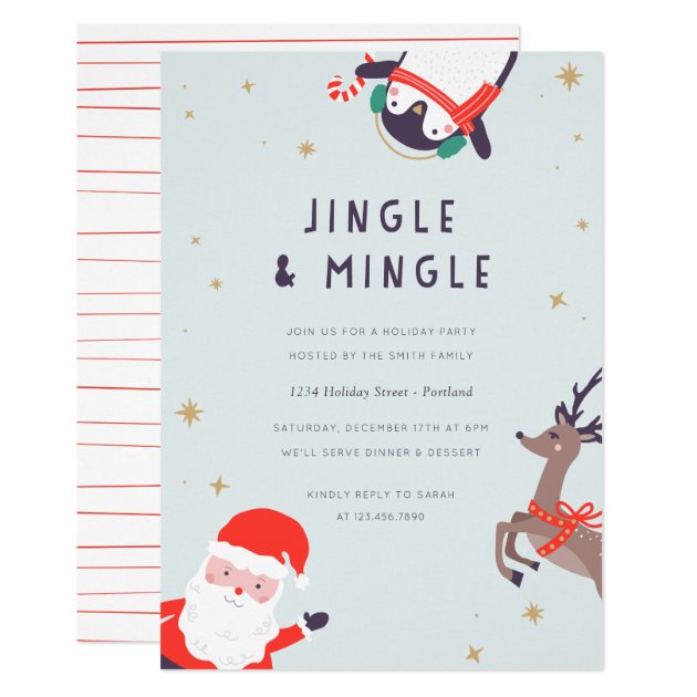 Jingle And Mingle Holiday Party Invitation