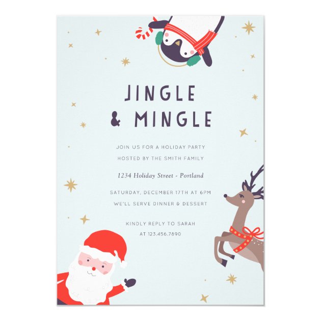 Jingle And Mingle Holiday Party Invitation