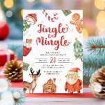 Jingle and Mingle Holiday Party Christmas Santa Invitation<br><div class="desc">★ Oh What Fun Christmas Party Holiday Santa Hat themed invitation for your perfect celebration. ★ If you need coordinating MATCHING ITEMS, please check our matching collection or shop. Do you have any questions about our designs or if you can't find what you are looking for, please contact us: info@designmypartystudio.com...</div>