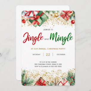 Jingle And Mingle Holiday Party Invitation