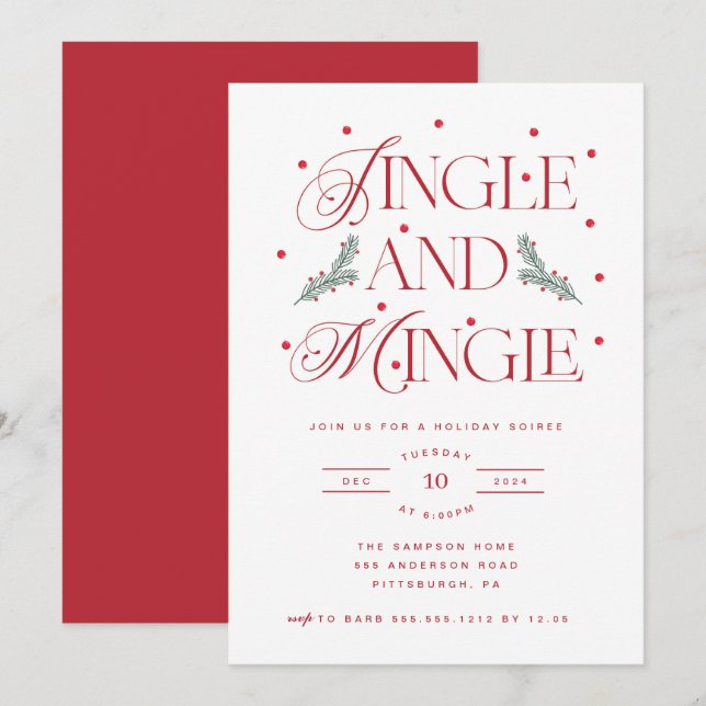Jingle and Mingle Holiday Party Invitation (Front/Back)