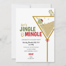 Jingle and Mingle Holiday Party Invitation Modern