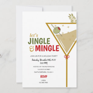 Jingle and Mingle Holiday Party Invitation Modern