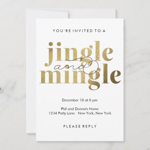Jingle and Mingle  Holiday Party Invitations