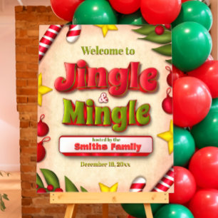 Jingle and Mingle Holiday Welcome Sign