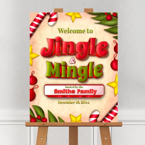 Jingle and Mingle Holiday Welcome Sign