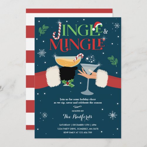 Jingle And Mingle Invite Holiday Cocktail Party