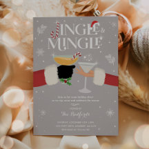Jingle And Mingle Invite Holiday Cocktail Party
