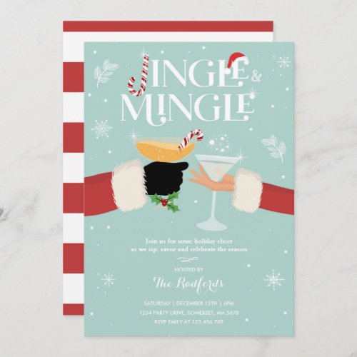 Jingle And Mingle Invite Holiday Cocktail Party