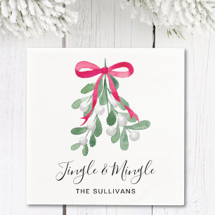 Jingle And Mingle Mistletoe Christmas Napkins