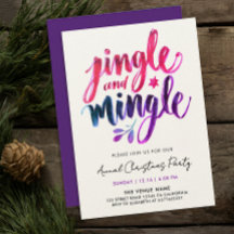 Jingle And Mingle Modern Purple Pink Brush Script