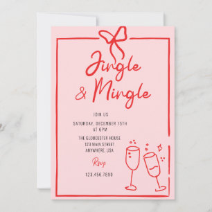 Jingle and Mingle Whimsical Christmas Party Invitation