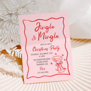 Jingle and Mingle Whimsical Christmas Party Invitation